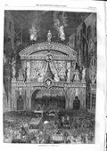 Original Old Antique Print 1863 Illumination Temple Bar London F 19th