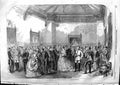 Original Old Antique Print 1863 Royal Wedding Reception Saloon George'S Chapel