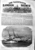 Original Old Antique Print 1863 War America Attacl Blockading Ships Charleston