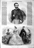 Original Old Antique Print 1863 General Marian Langiewicz Paris Women'S 19th