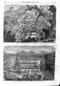 Old Antique Print 1863 Peterhoff Simla Governor-General India Barnes Rose 19th