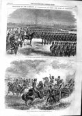Old Antique Print 1863 Royal Artillery Portsmouth Garrison Duke Cambridge 19th