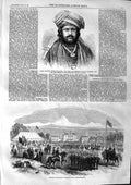 Original Old Antique Print 1863 Mutu Commara Swamy Mudellar Hindoo Hindlip Park