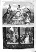 Original Old Antique Print 1863 Paris Fashion Spectre Polythecnic Institution