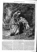 Original Old Antique Print 1863 Catherine Glover Glee Maiden Duke Rothsay Perth