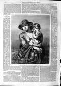 Original Old Antique Print 1863 Portrait Lady Little Boy Spring Country 19th