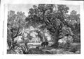 Original Old Antique Print 1863 Hulme Fine Art Man Horse Dog Cattle Countryside