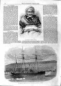 Original Old Antique Print 1863 Ann Perriam Exmouth Alexandra Ship Li Victorian