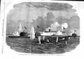 Original Old Antique Print 1863 Iron Frigate Ship Ericsson Batteries Charleston