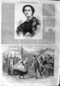 Old Antique Print 1863 Portrait Carlotta Patti Theatre Benevolent Queen 19th