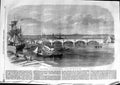 Old Antique Print 1863 Inverness Railway Train Viaduct River Ness Ships 19th
