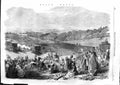 Original Old Antique Print 1863 Epsom Horse Races Downs Sport Waggons Camp 19th