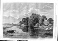 Old Antique Print 1863 Summer Scene River Thames London Boats Gosling Art 19th