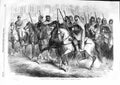 Original Old Antique Print 1863 Algerian Spahis Paris France Horses Victorian