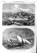 Original Old Antique Print 1863 War America Warrenton Virginia Yacht Crusader