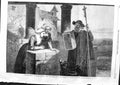 Original Old Antique Print 1863 Walter Goodall Art Ladies Man Dog Victorian