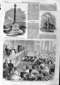 Old Antique Print 1863 Wesleyan Chapel Bolton Cross Banda Concert Asylum 19th