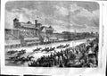Original Old Antique Print 1863 International Horse Race Longchamp Victorian