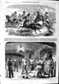 Original Old Antique Print 1863 Heart Horsemen War America Fort Sumter Siers