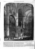 Original Old Antique Print 1863 Cathedral Toledo Architecture Sameul Read 19th