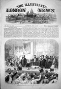Old Antique Print 1863 Reception Captain Speke Royal Geographical Society 19th