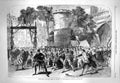 Original Old Antique Print 1863 Scene Opera Faust Majesty Theatre Actors 19th