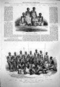 Original Old Antique Print 1863 Captain Speke Natives Raziki Mkati Furhan Frij