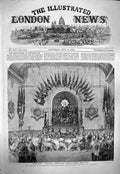 Original Old Antique Print 1863 Guards Hall Exhibition Building Prince Duchess