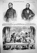 Original Old Antique Print 1863 Prince Ferdinand Denmark Joshua Jebb Theatre