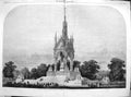 Original Old Antique Print 1863 Design National Memorial Prince Consort Scott 0