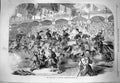 Old Antique Print 1863 Military Tournament Cremorne Gardens Horses Knight 19th