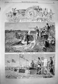 Original Old Antique Print 1863 Wimbledon Rifle Shooting Public School Counties