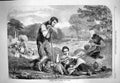Old Antique Print 1863 Summer Scene Farming Agriculture Haymaking Family 19th
