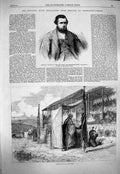 Original Old Antique Print 1863 Sergeant Roberts Shropshire Service War Camp