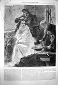 Original Old Antique Print 1863 La Toilette Des Morts Hairdresser Ward Academy