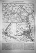 Original Old Antique Print 1863 General Lee Pennsylvania Map Washington Pi 19th