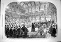 Original Old Antique Print 1863 Prince Wales Halifax Address Highness Townhall