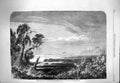 Original Old Antique Print 1863 Embouchure River Western Coast Madagascar 19th