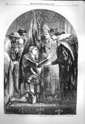 Original Old Antique Print 1863 Joan Arc Coronation King Charles Vii Victorian