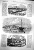Old Antique Print 1863 Herring Fishing Wick Harbour Dunbar Curing Monance 19th