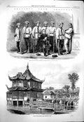 Original Old Antique Print 1863 Shanghai Chinese Siers Native Tea Victorian