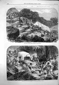 Original Old Antique Print 1863 Madagascar Queen Picture Antananarivo Forests