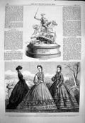 Old Antique Print 1863 Doncaster Cup Paris Womens Fashion Dresses October 19th