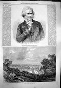 Original Old Antique Print 1863 Charles Robert Cockerbell View Macon Georgia