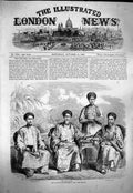 Original Old Antique Print 1863 Annamite Ambassadors Paris Pham-Than Victorian