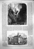 Original Old Antique Print 1863 Wesleyan Chapel Leicester Edible Birdsnest Java