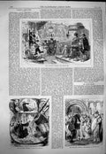Original Old Antique Print 1863 Ingsby Legends Brothers Birchington Dunstan