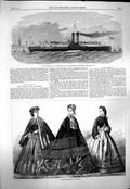 Old Antique Print 1863 Liverpool Birkenhead Ferry-Steamer Cheshire Paris 19th