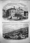 Antique Print *3807 1863 Wedgwood Memorial Burslem Murree India Sanitarium
