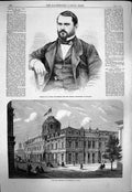 Old Antique Print 1863 Prince De La Tour D'Auvergne Commerce Paris France 19th